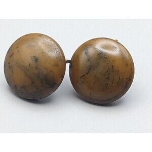 Vintage Large green bakelite earrings